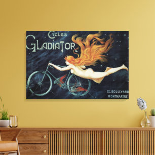 Gladiator Cycles, Vintage viktorianische Kunststil Leinwanddruck