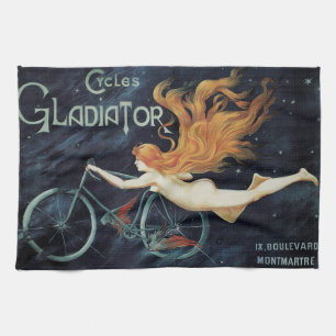 Gladiator Cycles, Vintage viktorianischer Jugendst Geschirrtuch