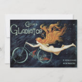 Gladiator Cycles, Vintager Viktorianischer Jugends Einladung (Vorderseite)