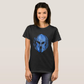 Gladiator Helmet Sparta Blue Spartan Mythology Wor T-Shirt (Vorne ganz)