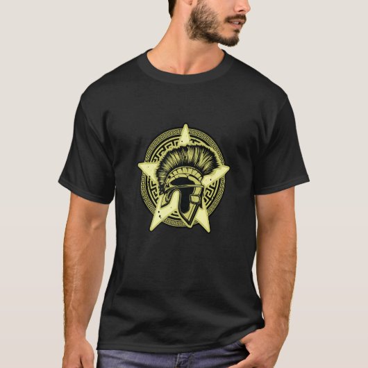 Gladiator Helmet Spartan Workout Symbol Gym griech T-Shirt (Vorderseite)