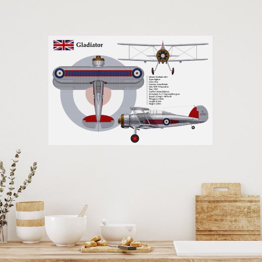 Gladiator Mk I 72 Squadron Poster (Küche)