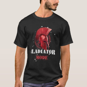 Gladiator Mode Spartan Helmet Red Workout Motivati T-Shirt