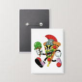Gladiator Pizza Slice Italian Brainrot Button (Vorderseite/Rückseite)