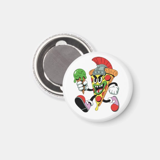 Gladiator Pizza Slice Italian Brainrot Magnet (Vorderseite/Rückseite)