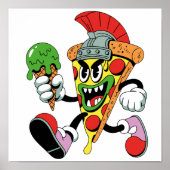 Gladiator Pizza Slice Italian Brainrot Poster (Vorne)