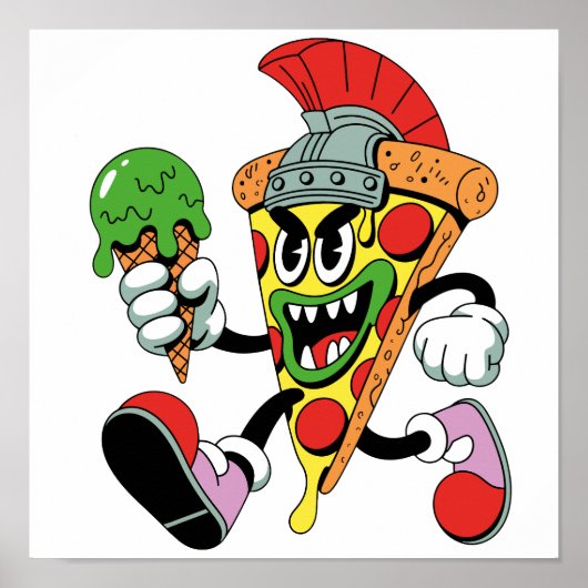 Gladiator Pizza Slice Italian Brainrot Poster (Vorne)
