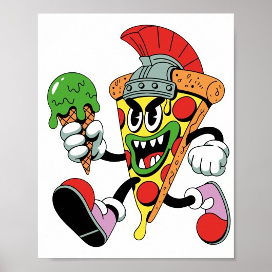 Gladiator Pizza Slice Italian Brainrot Poster (Vorne)