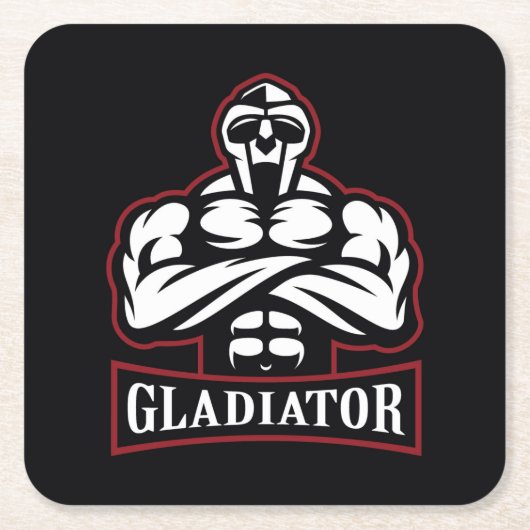 Gladiator Silhouette Rechteckiger Pappuntersetzer (Vorderseite)