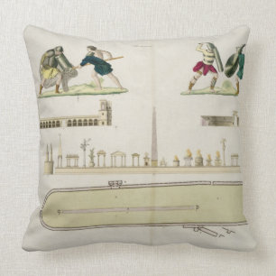 Gladiatoren und ein Plan des Zirkusses von Kissen