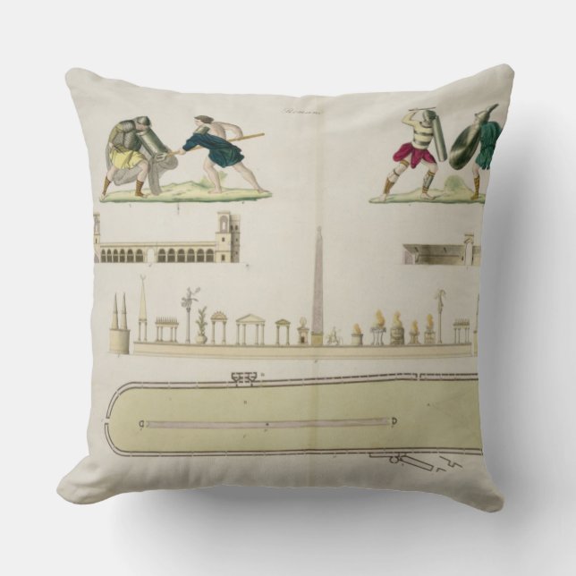 Gladiatoren und ein Plan des Zirkusses von Kissen (Vorderseite)