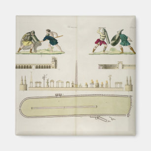 Gladiatoren und ein Plan des Zirkusses von Magnet