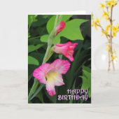 Gladiola Geburtstag 3 Karte (Gelbe Blume)