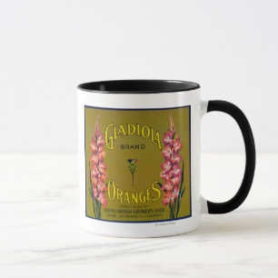 Gladiola Marken-Zitrusfrucht-Kisten-Aufkleber Tasse
