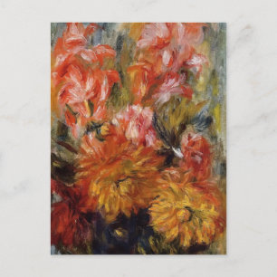Gladiolas in einer Blauen Vase von Pierre-Auguste Postkarte