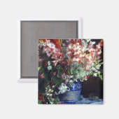 Gladiolas in einer Vase von Pierre Auguste Renoir Magnet (Vorderseite/Rückseite)