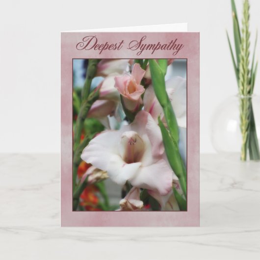 Gladiolas Sympathy Karte (Vorderseite)