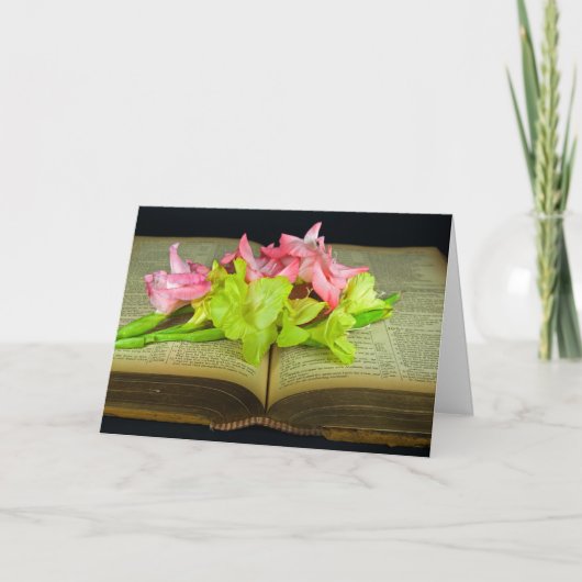 Gladiolas über das Bible-Beileid Karte (Vorderseite)