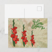 Gladiolen Postkarte (Vorne/Hinten)