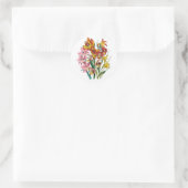 Gladiolen Runder Aufkleber (Tasche)