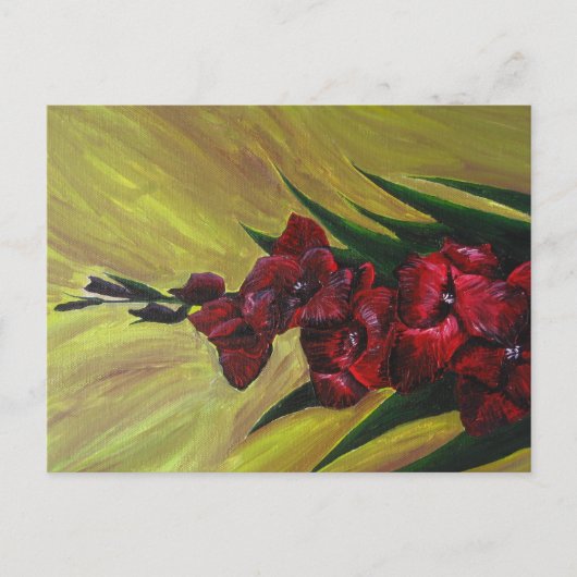 "Gladioli" Acrylmalerei - Postkarte (Vorderseite)