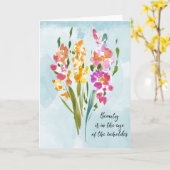 Gladioli Beauty Quote Watercolor Karte (Gelbe Blume)