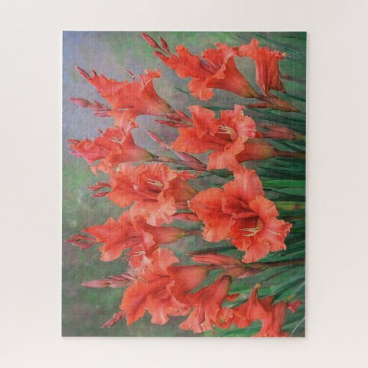 Gladioli Blume Red Blooms Floral Picture Puzzle (Vertikal)