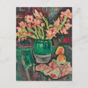 Gladioli in einer grünen Vase   George Leslie Hunt Postkarte