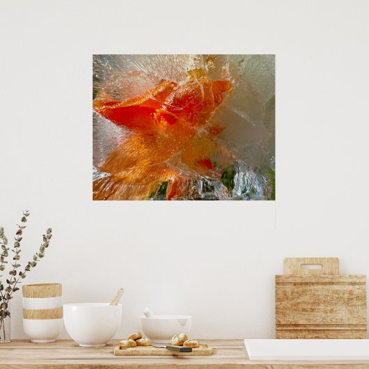 Gladioli in Eis, Poster (Küche)