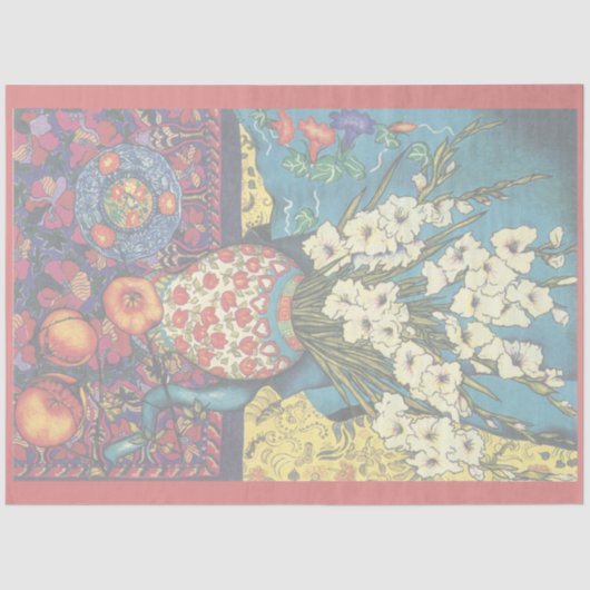 Gladioli mit Kimono Seidenpapier (Vorderseite)