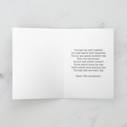Gladioli Personalisiert 70. Hochzeitstag Karte (Innenseite)