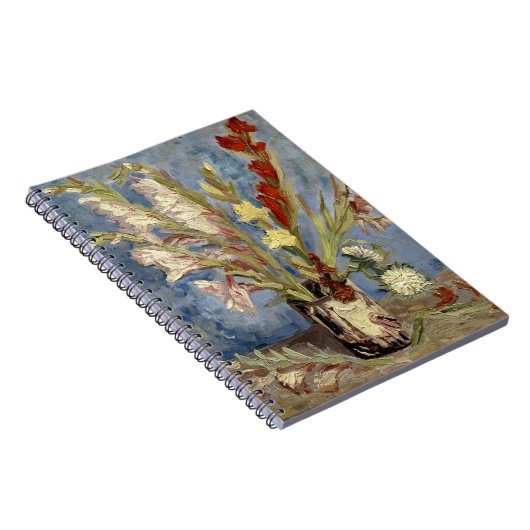 Gladioli und China Asters | Vincent van Gogh Notizblock (Rechte Seite)