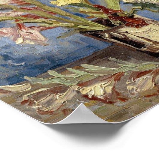 Gladioli und China Asters | Vincent van Gogh Poster (Ecke)
