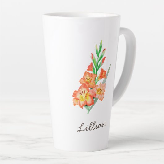 Gladiolus Birth Month Blume für August Milchtasse (Rechte Ecke)