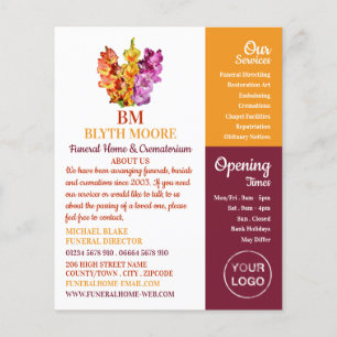 Gladiolus Blume, Beerdigung Zuhause, Direktoren Flyer