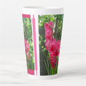 Gladiolus Blume Collage Latte Tasse (Vorderseite)