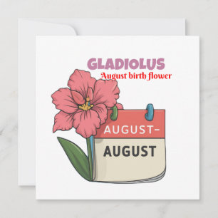 Gladiolus - Geburtsblume für August Einladung