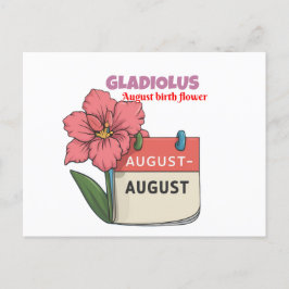 Gladiolus - Geburtsstunde Blume für August Ankündigungspostkarte