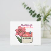 Gladiolus - Geburtsstunde Blume für August Ankündigungspostkarte (Stehend Vorderseite)