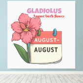 Gladiolus - Geburtsstunde Blume für August Leinwanddruck (Insitu (Holzboden))