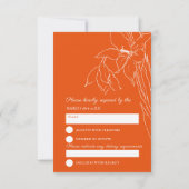 Gladiolus line art botanic UAWG wedding RSVP Karte (Rückseite)