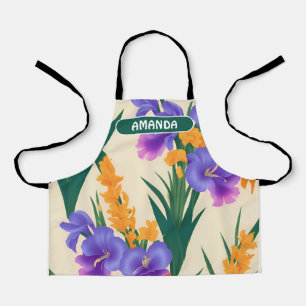 Gladiolus Retro Personalisiertes Muster Schürze