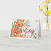 Gladiolus, Schizanthus, von Tanigami Konan Karte (Gelbe Blume)