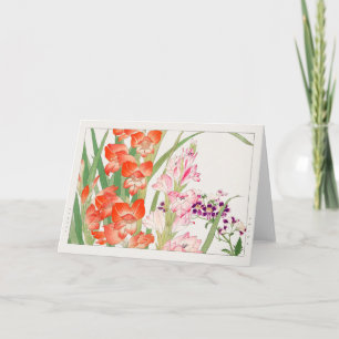 Gladiolus, Schizanthus, von Tanigami Konan Karte