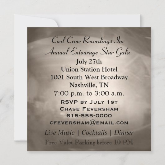 Gladmoore Rupert Elegante Party Einladung (Rückseite)