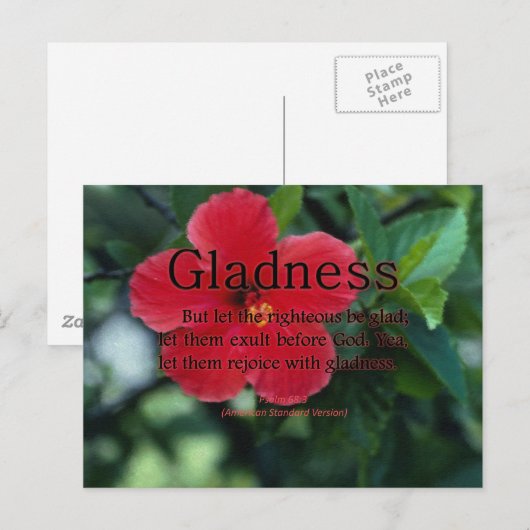 Gladness Psalm 68-3 Postkarte (Vorne/Hinten)