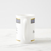 Gladstone Clan Abzeichen Tartan & Motto Porzellantasse (Rückseite)