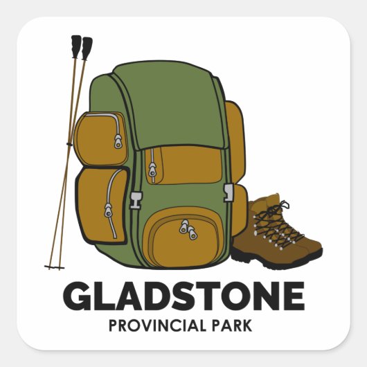 Gladstone Provincial Park Backpack Quadratischer Aufkleber (Vorderseite)
