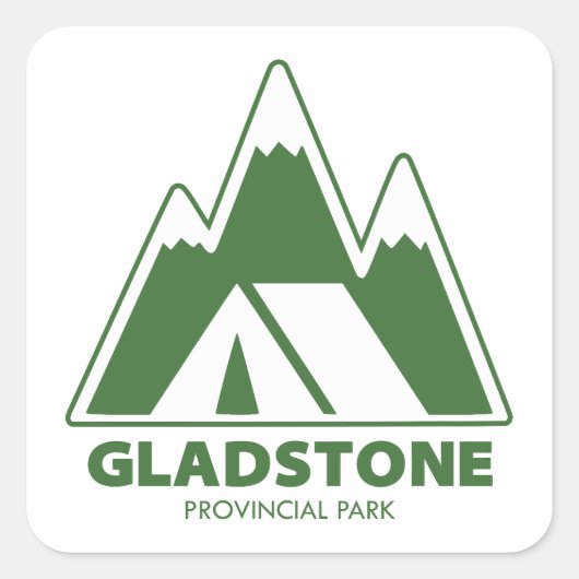 Gladstone Provincial Park Berge Camping Quadratischer Aufkleber (Vorderseite)