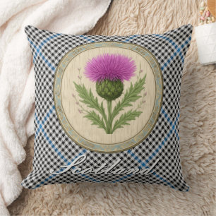 Gladstone Tartan und Schottische Distel Kissen